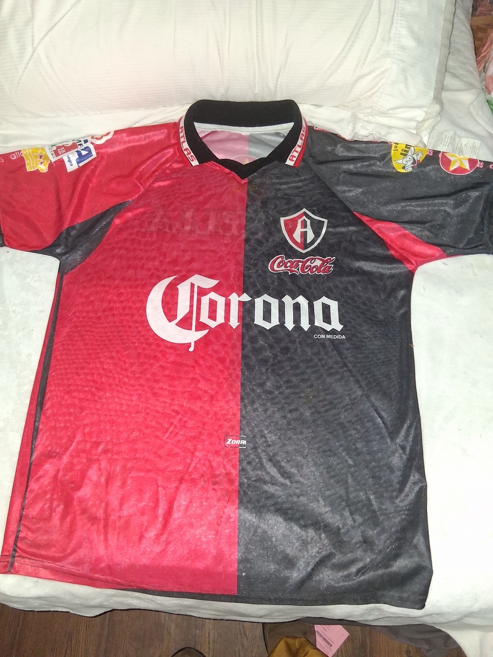 Corona Red and Black Split-Design Soccer Jersey